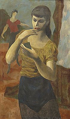 Dancer Putting on Lipstick