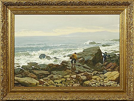 Rocky Coast with Fishermen