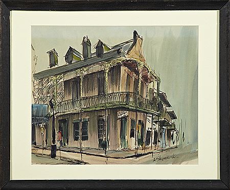 Sample artwork by Anthony Shemroske (1921 - 2004), known for beach scenes, seascape and landscape painting - View similar artists and auction records