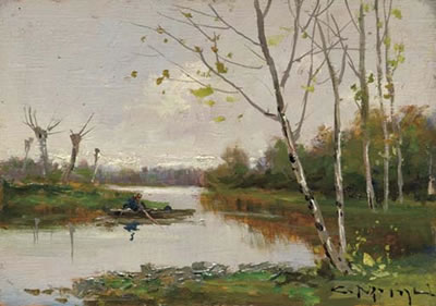 Boat on the river, House on the torrent, Landscape with torrent (3)