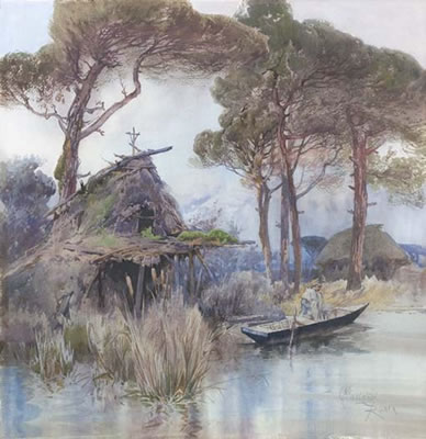 Life in the marsh by Onorato Carlandi - Auction record, sale price, and art valuation. Compare with similar artists and explore comparable artworks.