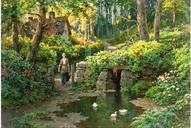 Wooded track. Young girl beside duck pond by Ernest William Haslehust - Auction record, sale price, and art valuation. Compare with similar artists and explore comparable artworks.