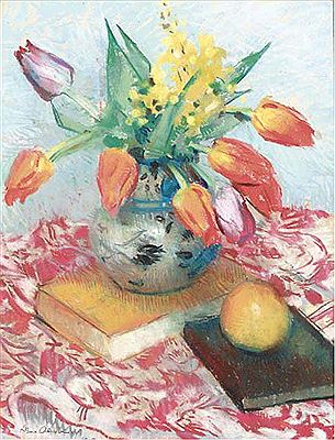 Still life with tulips by Lena Alexander - Auction record, sale price, and art valuation. Compare with similar artists and explore comparable artworks.