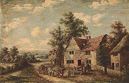 Pair: Figures in a village; and In the farmyard by Edwin Masters - Auction record, sale price, and art valuation. Compare with similar artists and explore comparable artworks.