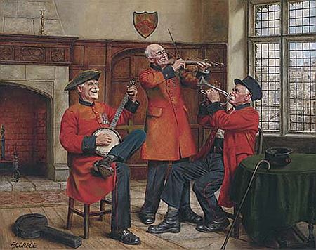 The Chelsea pensioners band practice by A L Grace - Auction record, sale price, and art valuation. Compare with similar artists and explore comparable artworks.