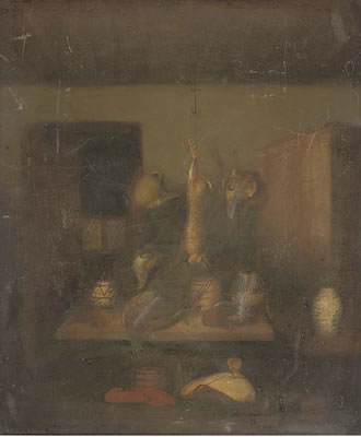 Game in a larder; and A Hare with other game