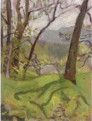 Roof tops beyond the trees