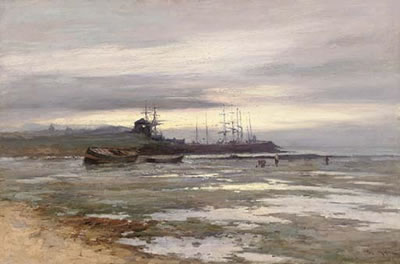 Low tide at sunset, East Coast by Joseph (Joe) Milne - Auction record, sale price, and art valuation. Compare with similar artists and explore comparable artworks.
