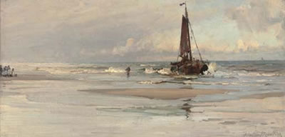 A fishing boat pushing out to sea