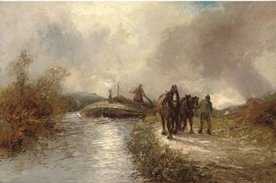 On the tow path, the Manchester Ship Canal by William Manners - Auction record, sale price, and art valuation. Compare with similar artists and explore comparable artworks.