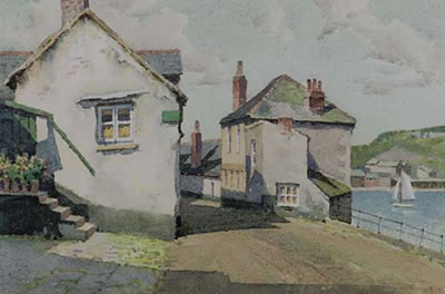 Sample artwork by James Heseldin (1887 - 1969), known for city-townscape, harbor, ship painting - View similar artists and auction records