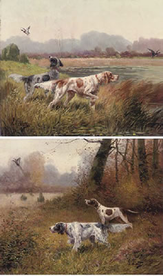 Chiens de chasse à l'arrêt; and Another similar (a pair)