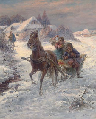 A romantic troika ride
