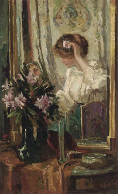 In the boudoir by Robert Rob Archibald Antonius Jean Graafland - Auction record, sale price, and art valuation. Compare with similar artists and explore comparable artworks.