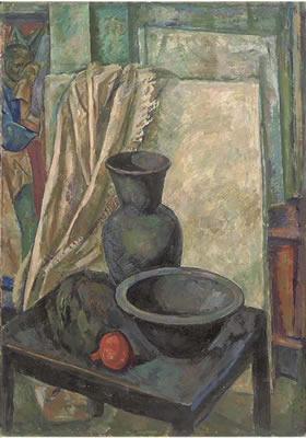 Still life with black jug