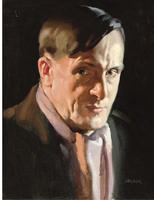 Portrait of David Jagger: Self-portrait, lamplight study