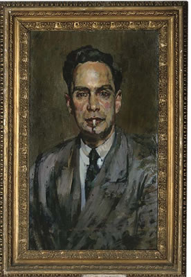 Portrait of the journalist Francesco Stocchetti, half-length, smoking a cigarette