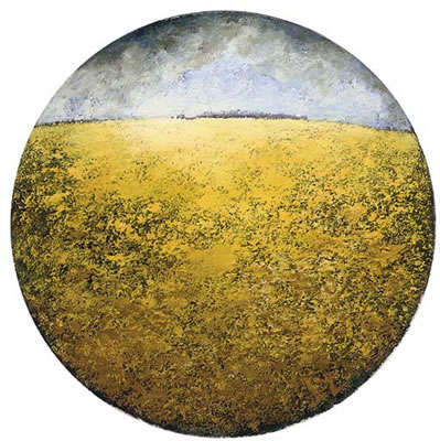 Yellow field at dawn