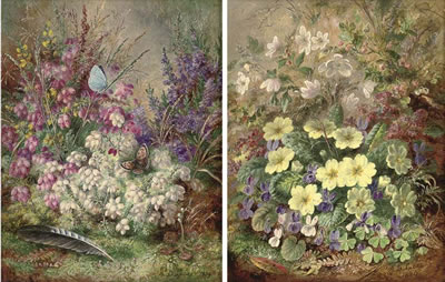 Primroses; and Heather (a pair)