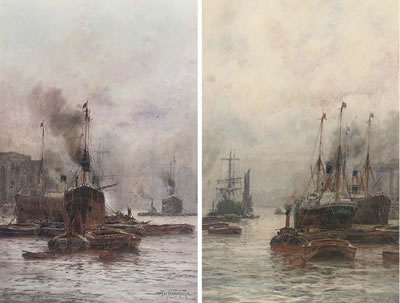 The Tower Bridge, London. Off Wapping, London by Frederick William Scarborough - Auction record, sale price, and art valuation. Compare with similar artists and explore comparable artworks.