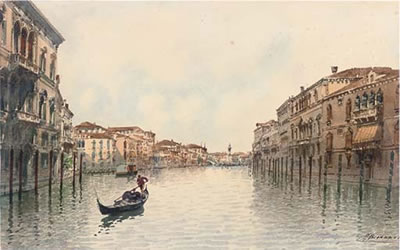 On he Grand Canal, Venice by Andrea Biondetti - Auction record, sale price, and art valuation. Compare with similar artists and explore comparable artworks.