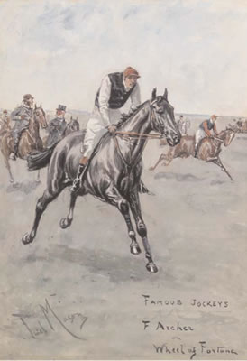 Fred Archer on Wheel of Fortune; Tom French on King Craft; and Maidment on Cremorne (3)