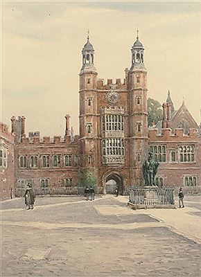 Lupton's Tower from the cloisters, Eton College by William Alister MacDonald - Auction record, sale price, and art valuation. Compare with similar artists and explore comparable artworks.
