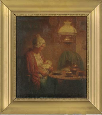 Feeding the baby by Willem Nieuwenhoven - Auction record, sale price, and art valuation. Compare with similar artists and explore comparable artworks.