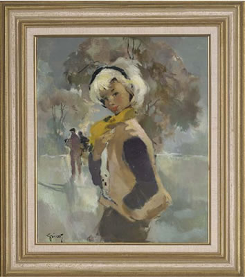 Collelle in a yellow scarf