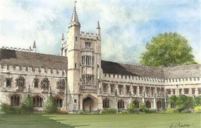Magdalen College, Founders Tower and Cloisters by Ken Messer - Auction record, sale price, and art valuation. Compare with similar artists and explore comparable artworks.