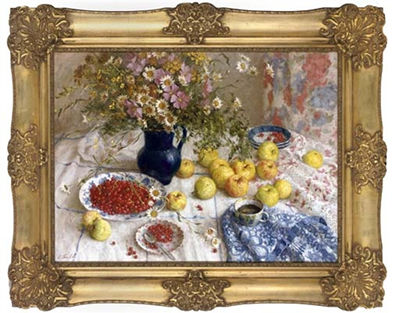 Summer Flowers in a Blue Jug