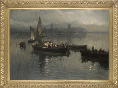 Sample artwork by Alexander Wallace Rimington (1854 - 1918), known for seascape, boats, harbour scenes - View similar artists and auction records