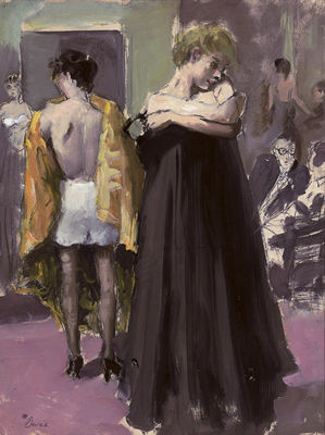 Changing Rooms at Norman Hartnell's Fashion Show