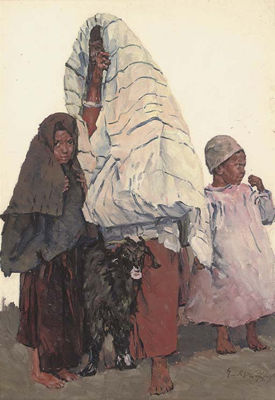 A Family with a Goat