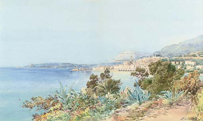 Au Bord de la Mer, Menton by Ernest (Emile) Louis Lessieux - Auction record, sale price, and art valuation. Compare with similar artists and explore comparable artworks.