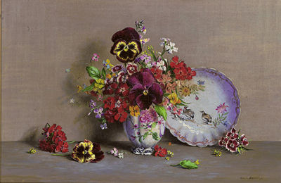 Spring flowers and a ceramic plate by Laurence Biddle - Auction record, sale price, and art valuation. Compare with similar artists and explore comparable artworks.