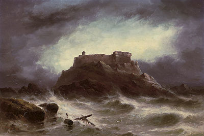 Rough weather. The Grande Rocque, Cobo Bay, Guernsey by Sarah Louise Kilpack - Auction record, sale price, and art valuation. Compare with similar artists and explore comparable artworks.