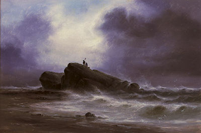 Out on the rocks, the tide receding