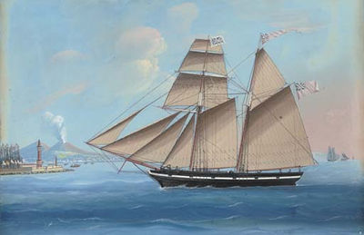 The Topsail Schooner Mary of Brixham Entering the Mole of Naples