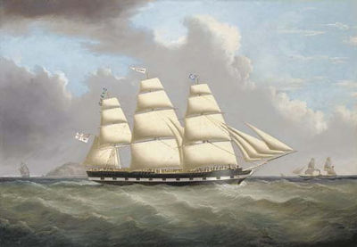 The British Ship Norwood Outward-Bound off the South Stack, Anglesey
