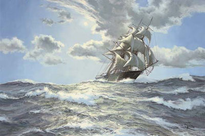 Speeding Home, the Black Prince in Full Sail by James Joseph Brereton - Auction record, sale price, and art valuation. Compare with similar artists and explore comparable artworks.