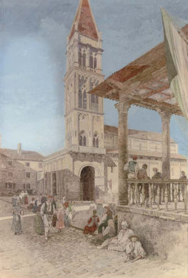 Sample artwork by Adolf Wagner (1844 - 1918), known for town genre painting - View similar artists and auction records