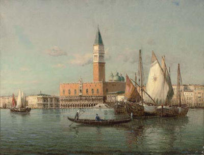Boats in front of the Doge's Palace, Venice
