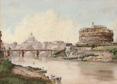 Castel Sant' Angelo and the Ponte Sant' Angelo, Rome