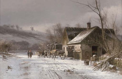 Sample artwork by Fredrik Rohde (1816 - 1886), known for landscape, figures in landscape painting - View similar artists and auction records