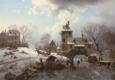 Skaters on a Dutch canal