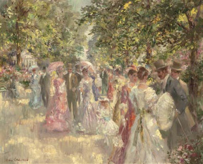 The garden party by John Frederick Lloyd Strevens - Auction record, sale price, and art valuation. Compare with similar artists and explore comparable artworks.