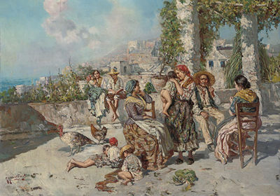Sample artwork by Giuseppe Giardiello (1877 - 1920), known for italian landscapes, genre paintings, sea motifs, coasts, rural motifs, portraits - View similar artists and auction records