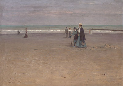 A Stroll on the Beach by Josef Jelinek - Auction record, sale price, and art valuation. Compare with similar artists and explore comparable artworks.