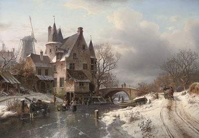 Sample artwork by Johannes Bertholomaus Duntze (1823 - 1895), known for atmospheric landscape and genre painting - View similar artists and auction records